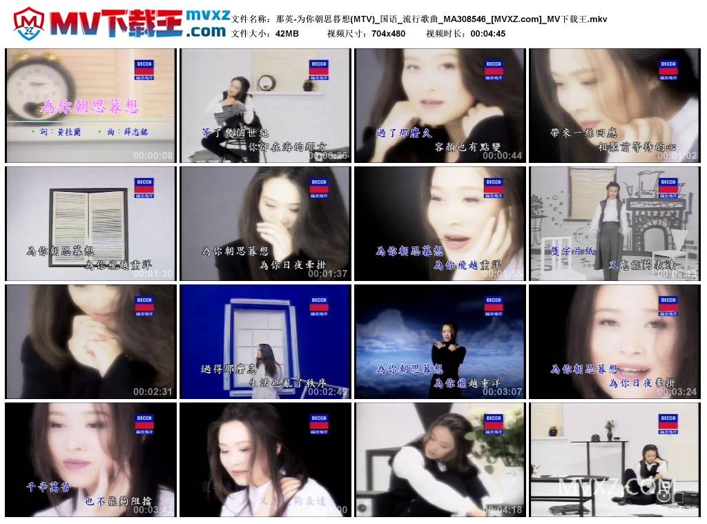 那英-为你朝思暮想(MTV)_国语_流行歌曲_MA308546